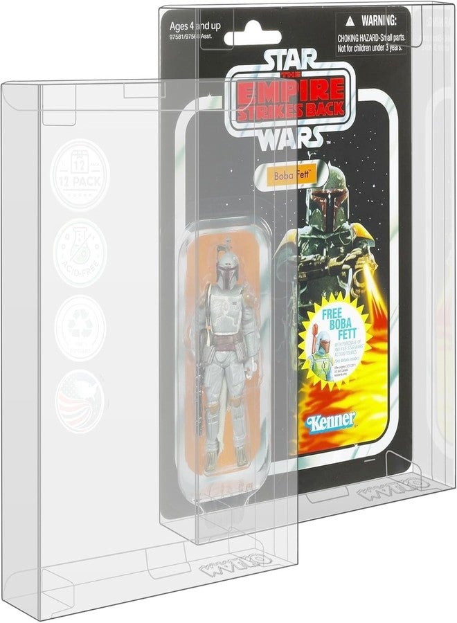 MALKO Protector Display Case for Carded 3.75 Inch Action Figures | Compatible with: Star Wars | Marvel | G.I Joe | 0.5 MM Thick Plastic (12 Pack) - Image 1